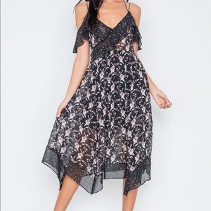 Floral Polka Dot Print Dress